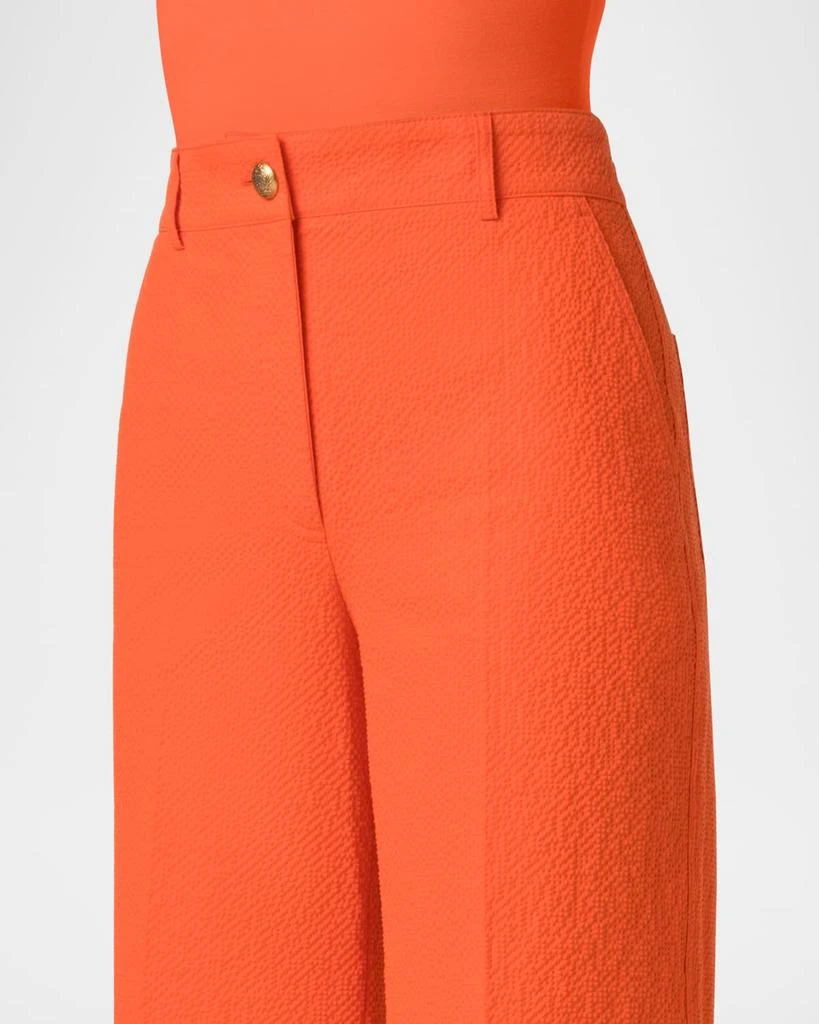 Akris Chiara Cotton Seersucker Wide-Leg Pants 5