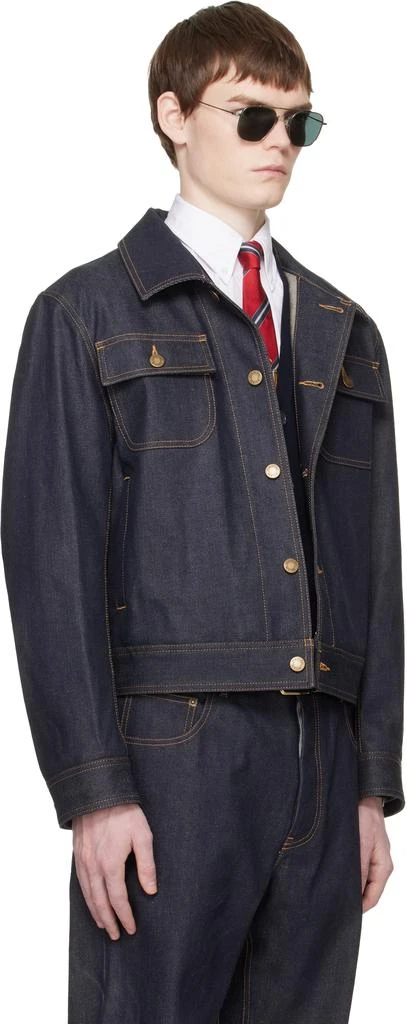 Thom Browne Navy Selvedge Denim Backstrap Utility Jacket 2