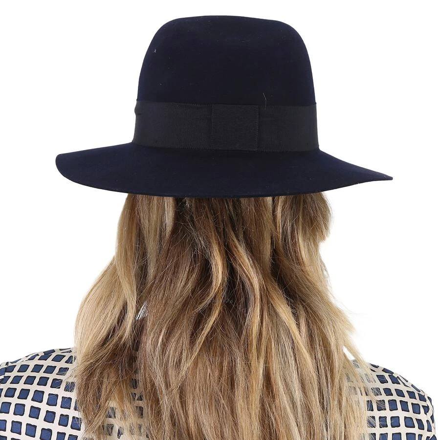 MAISON MICHEL Ladies Navy Henrietta Wool Felt Fedora Hat 3