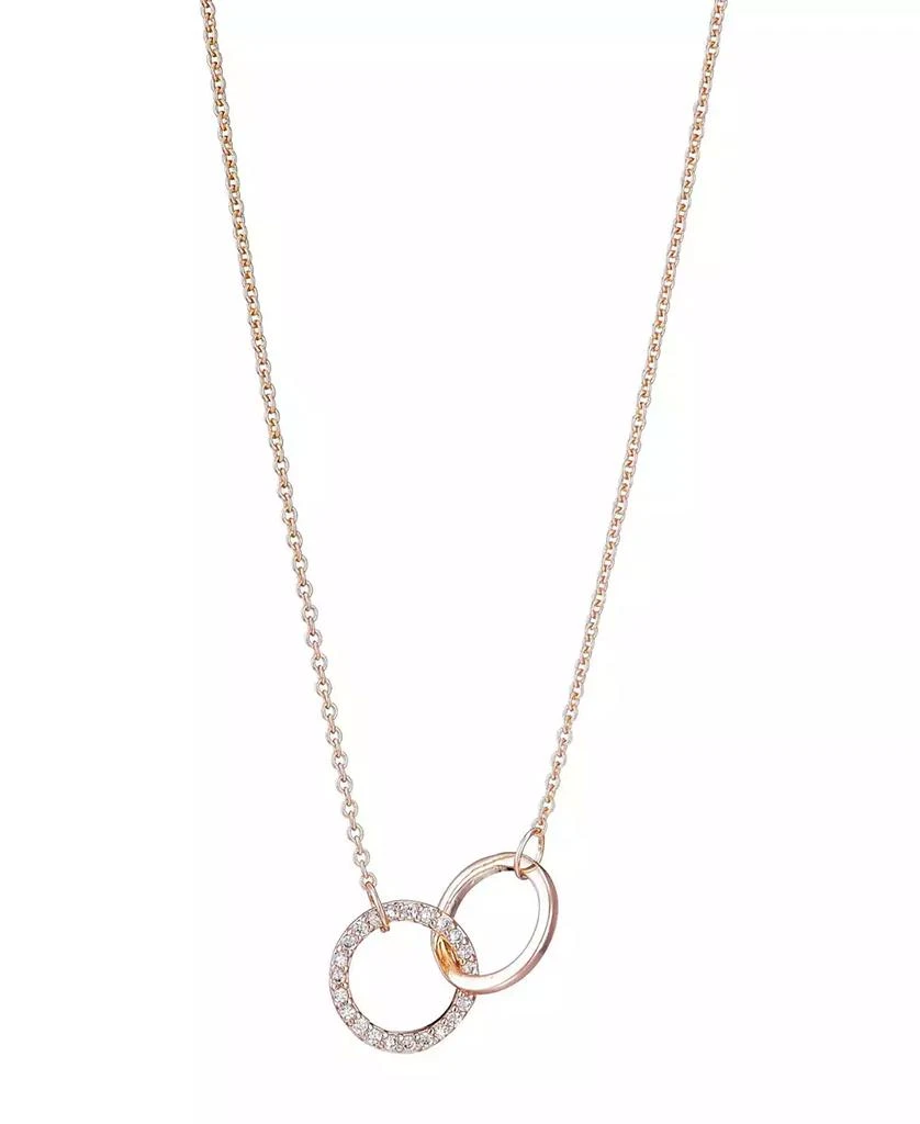 ADORNIA Rose Gold CZ Adjustable Pave Rings Necklace