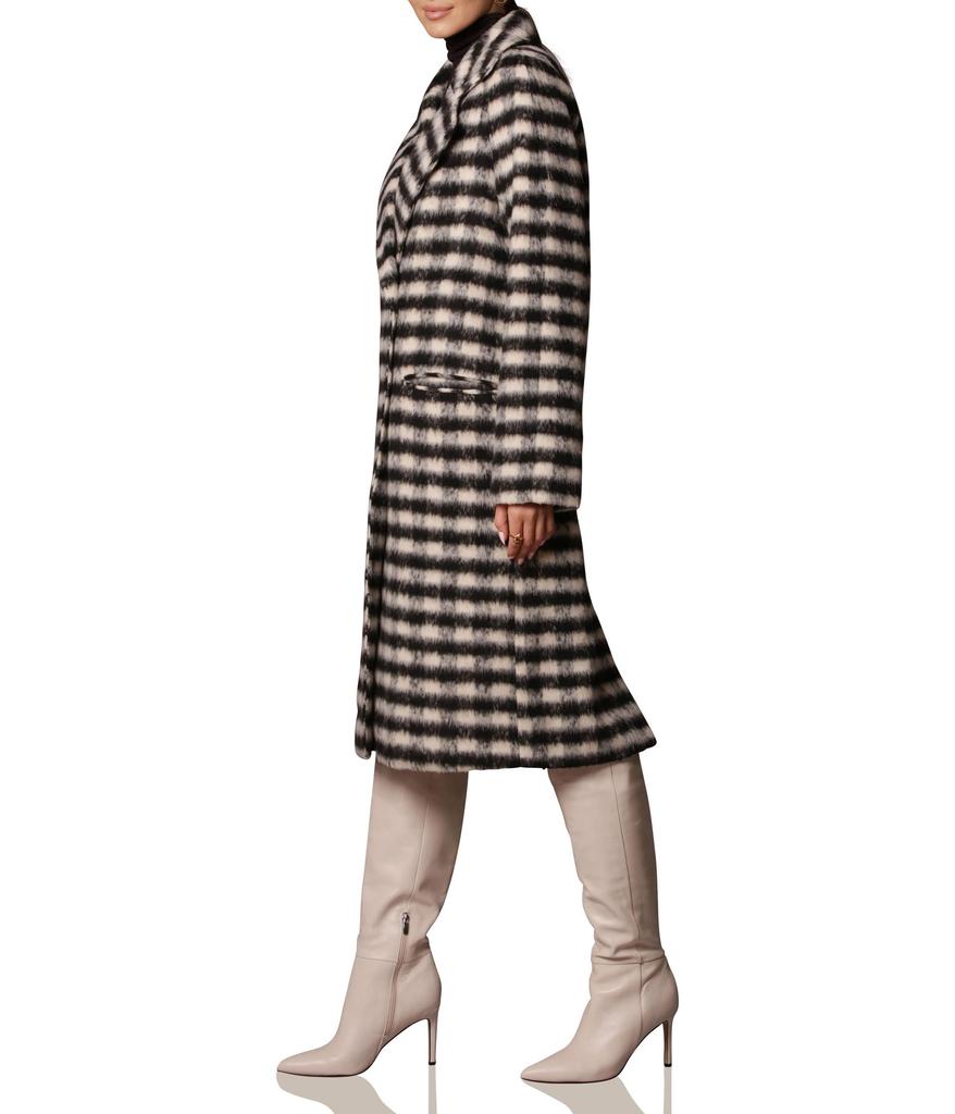 Avec Les Filles Houndstooth Double-Face Raglan Coat