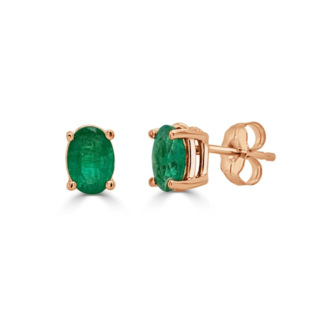 Sabrina Designs 14K Gold & Emerald Oval Studs 1