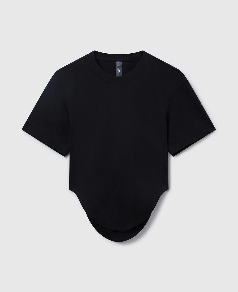 Stella McCartney Stella McCartney - TrueLife Sportswear Curved Hem T-Shirt, Woman, Black, Size: XS 1