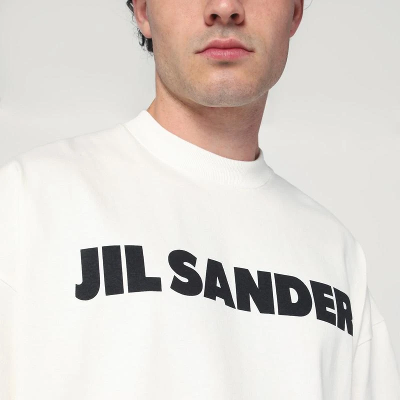 Jil Sander White wide t-shirt with logo 4
