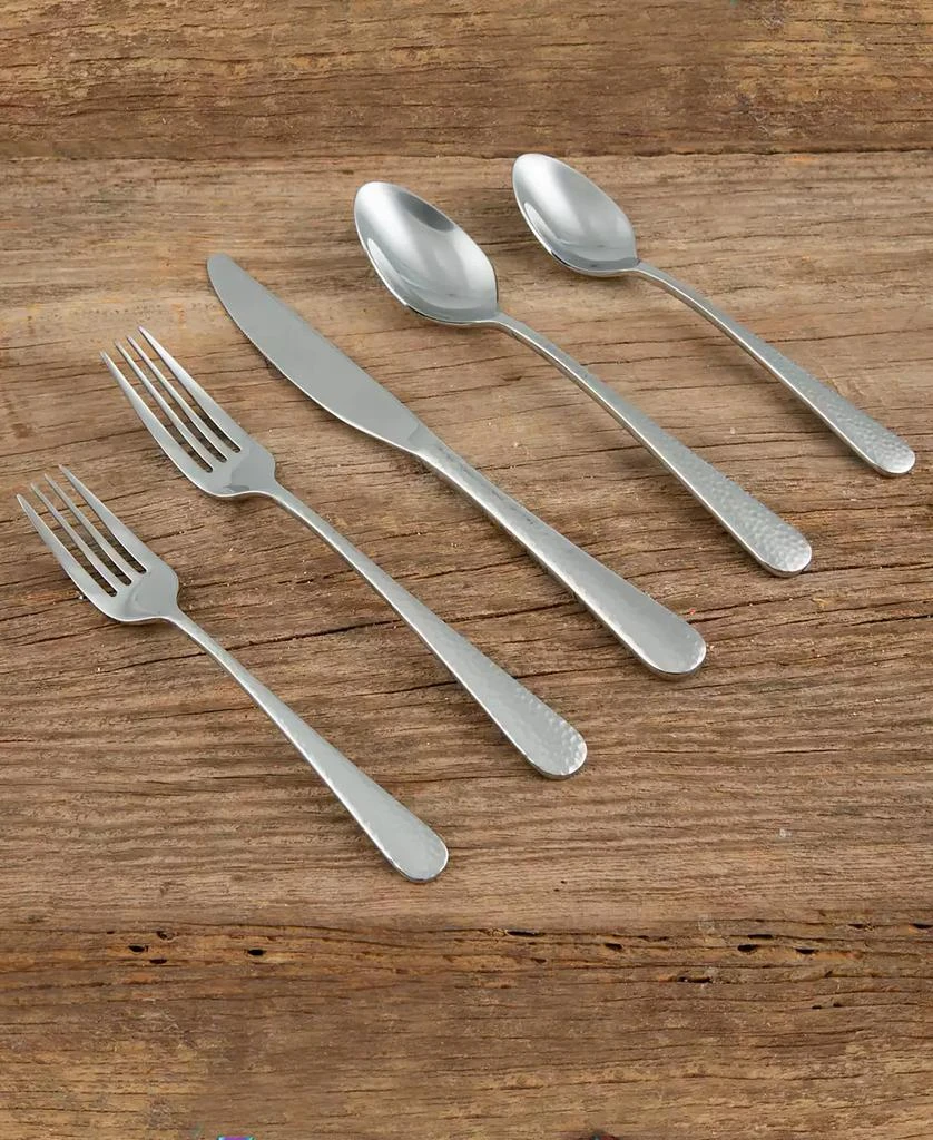 Cambridge Silversmiths Keene Hammered Mirror 20-Piece Flatware Set, Service for 4 2