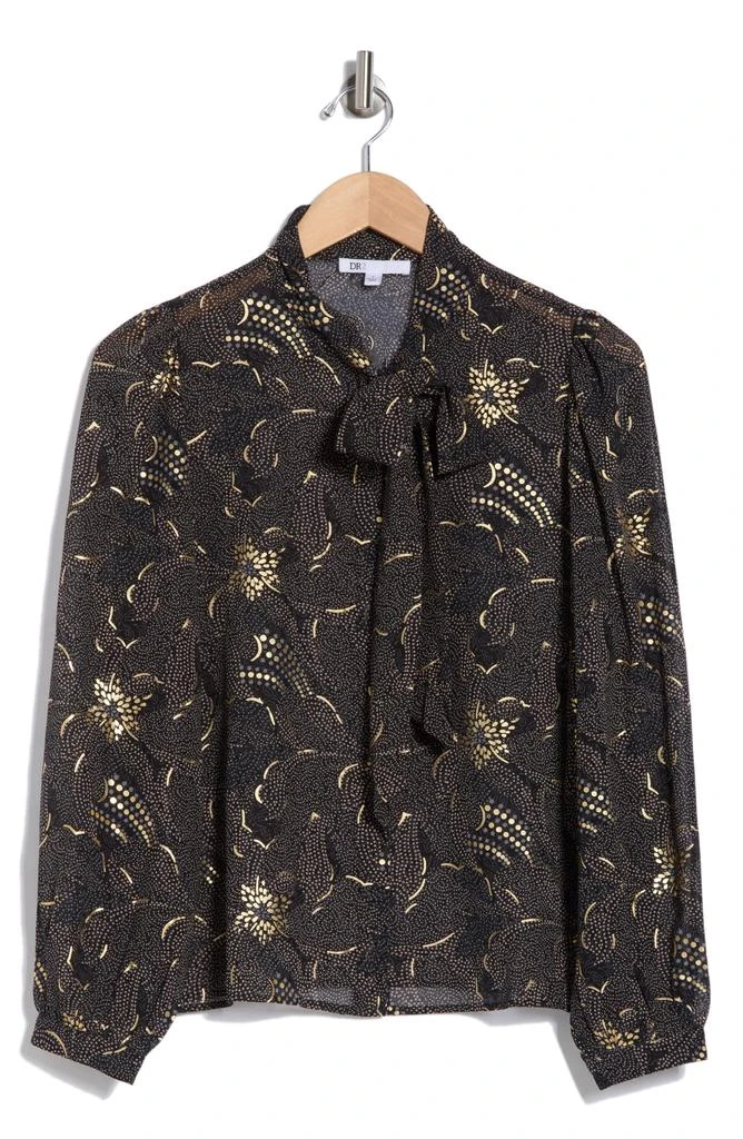 DR2 by Daniel Rainn Tie Neck Long Sleeve Chiffon Top 3
