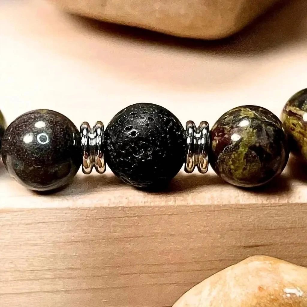 FAIRE Faire - Unisex - Dragons Blood 
Lava Gemstone Mala Bracelet 3