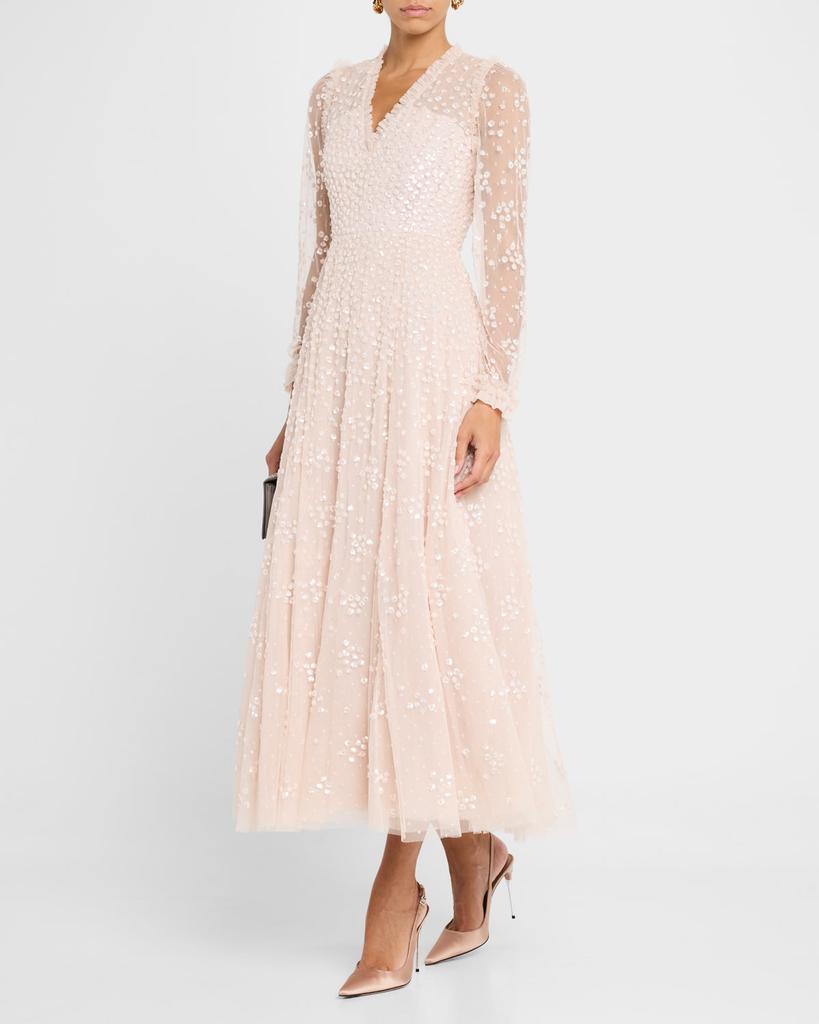 Needle & Thread Leila Sequin Dot Tulle Ankle Gown