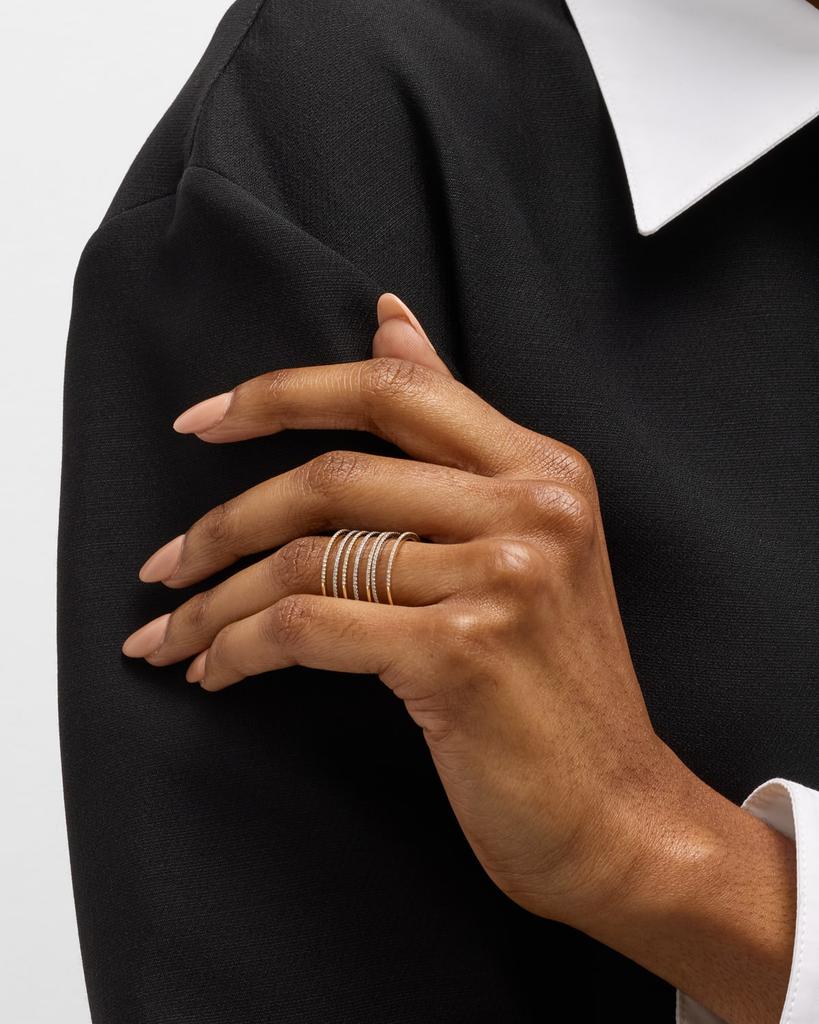 Graziela Gems 18K Mega Band Diamond Rings, Set of 2