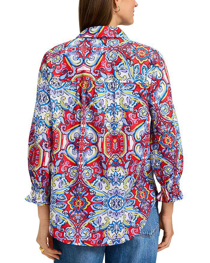 FOXCROFT Olivia Tile Print Shirt