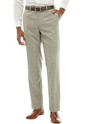 CHAPS Tan Plaid Dress Pants