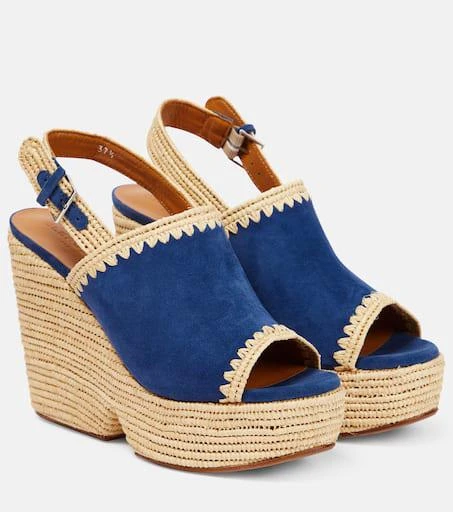 Clergerie Damya suede wedge sandals 1