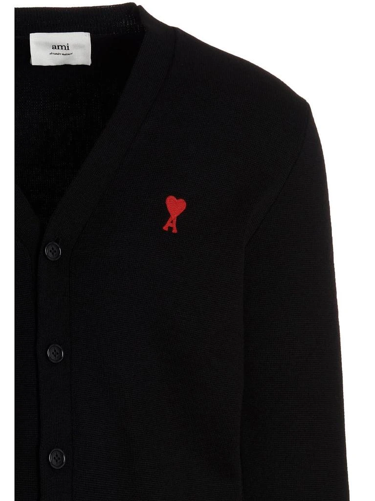AMI AMI Paris Ami de Coeur Logo Embroidered Cardigan 3