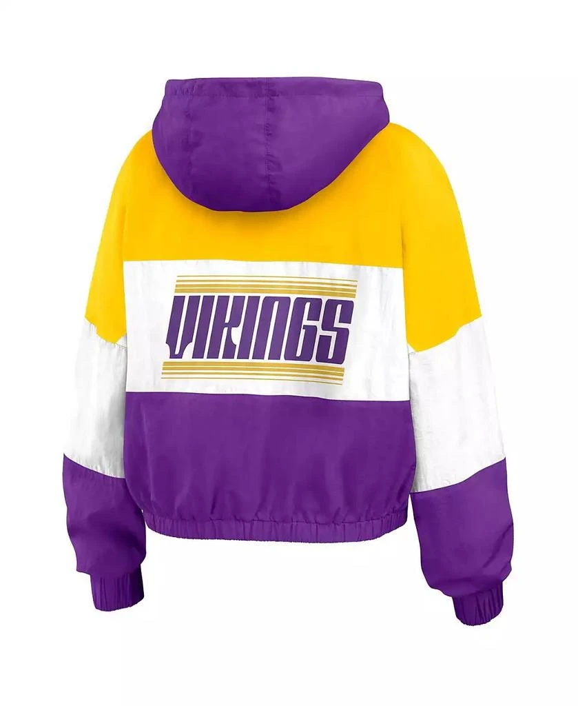 WEAR by Erin Andrews Women's Purple Minnesota Vikings Color Block Full-Zip Windbreaker Jacket 2