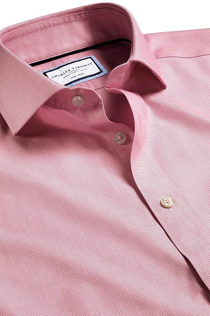 Charles Tyrwhitt Men's Non-Iron Clifton Weave Cutaway Slim Fit Shirt Single Cuff 5