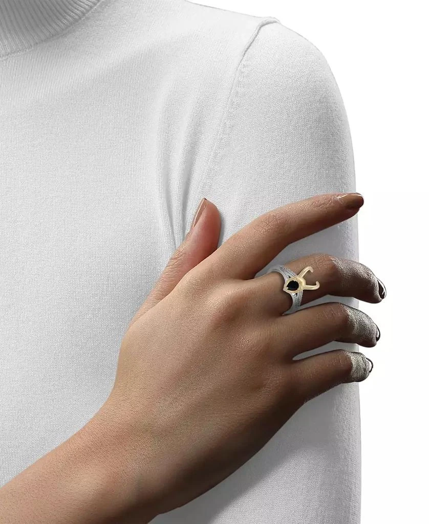 Macy's Marvel Onyx & Diamond (1/20 ct. t.w.) Loki Ring in Sterling Silver & Gold-Plate 2