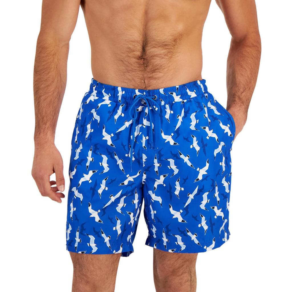 Club Room Mens Animal Print Polyester Swim Trunks