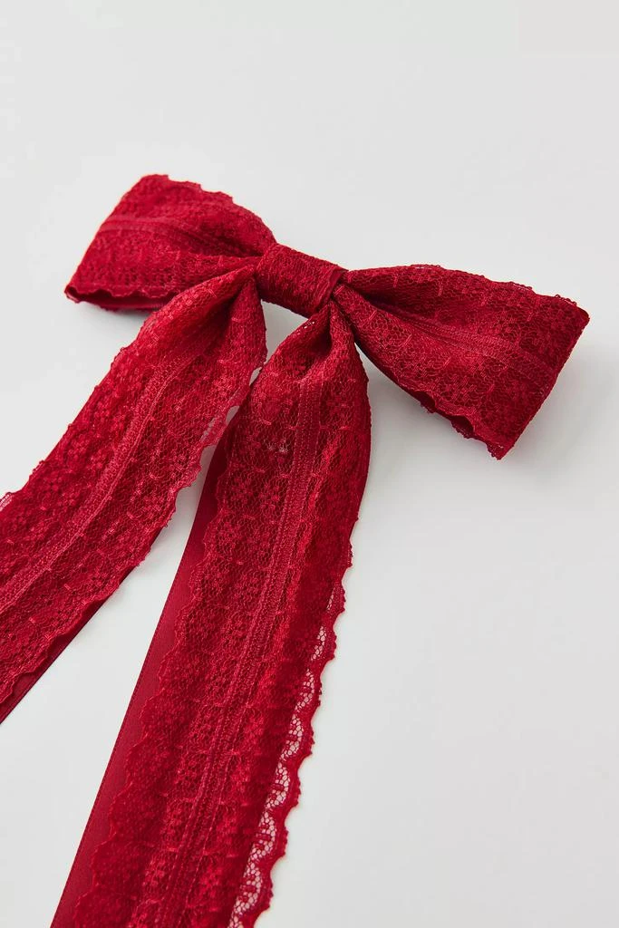 Urban Outfitters Dolly Satin Lace Hair Bow Barrette 3