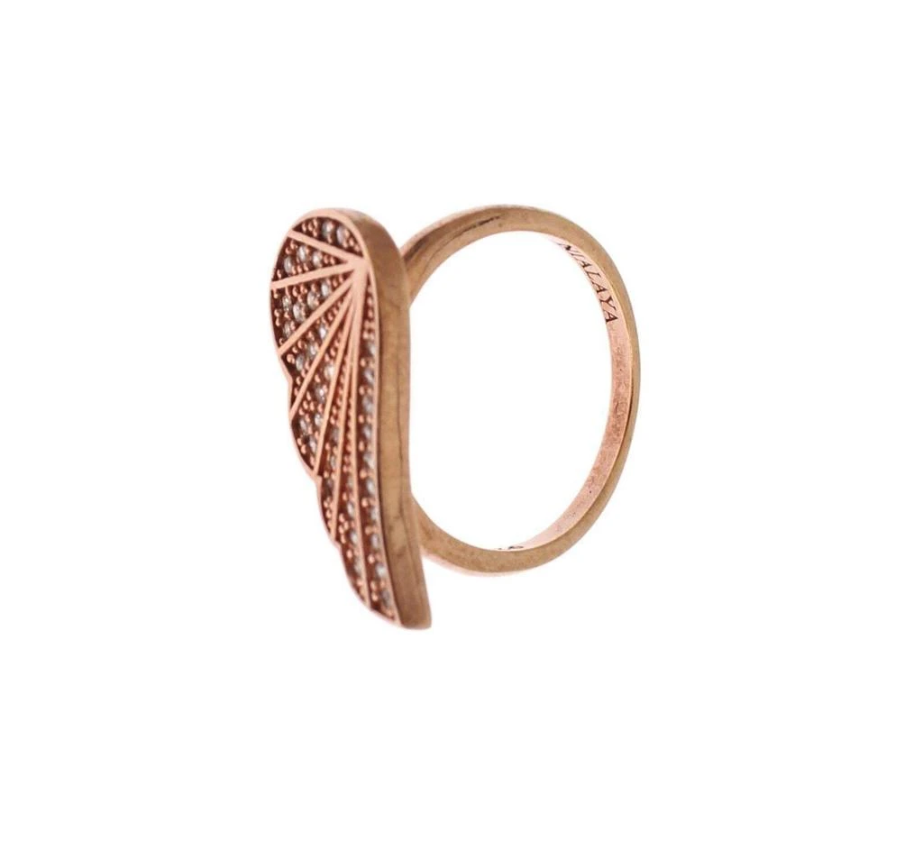 Nialaya Nialaya Pink Gold 925 Silver Womens Clear CZ Ring 3