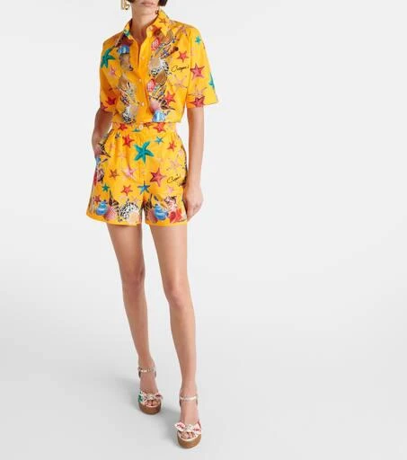 Dolce 
Gabbana Capri printed high-rise cotton shorts 6