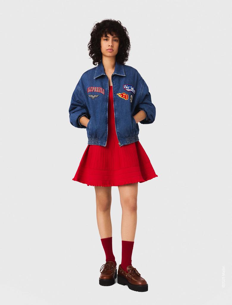 Maje Maje Woman's cotton Oversized embroidered denim jacket for Fall/Winter