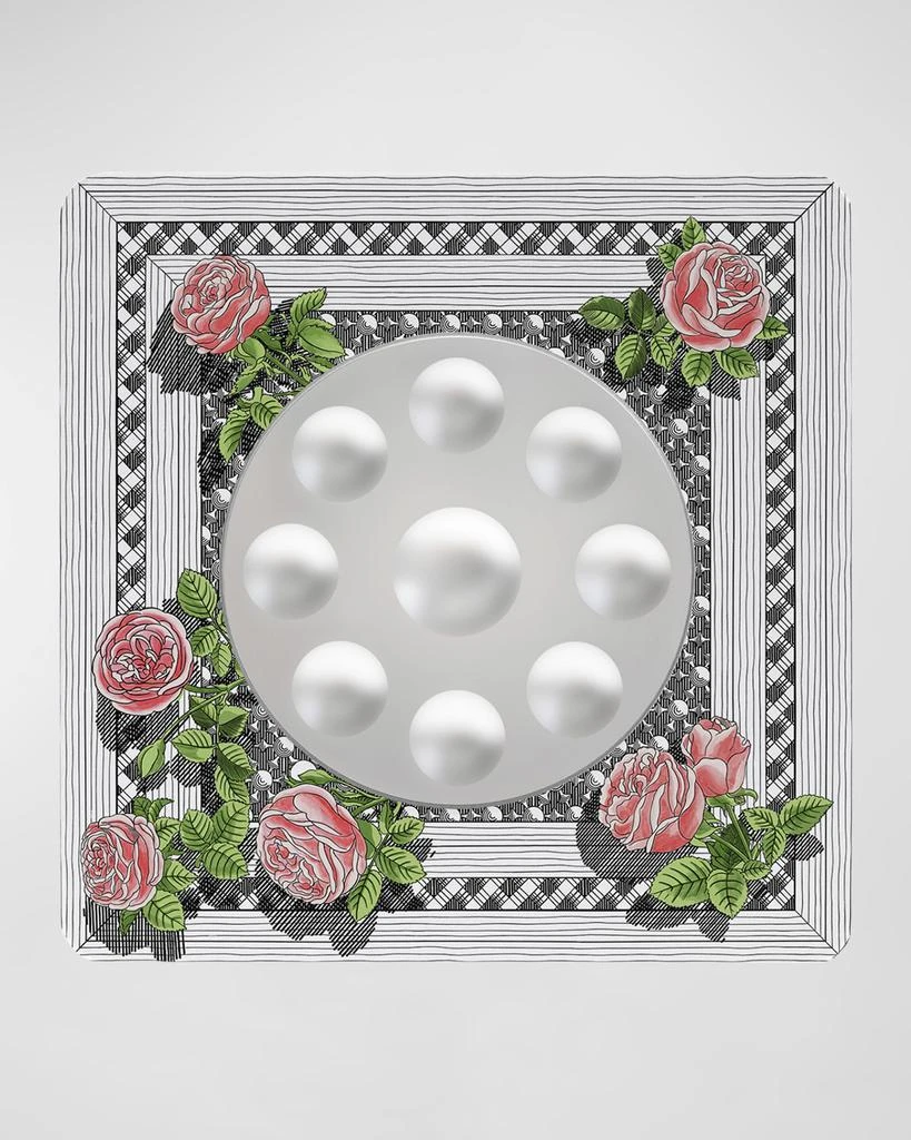 FORNASETTI Square Frame With Bubbles Mirror - Musciarabia With Rose Color