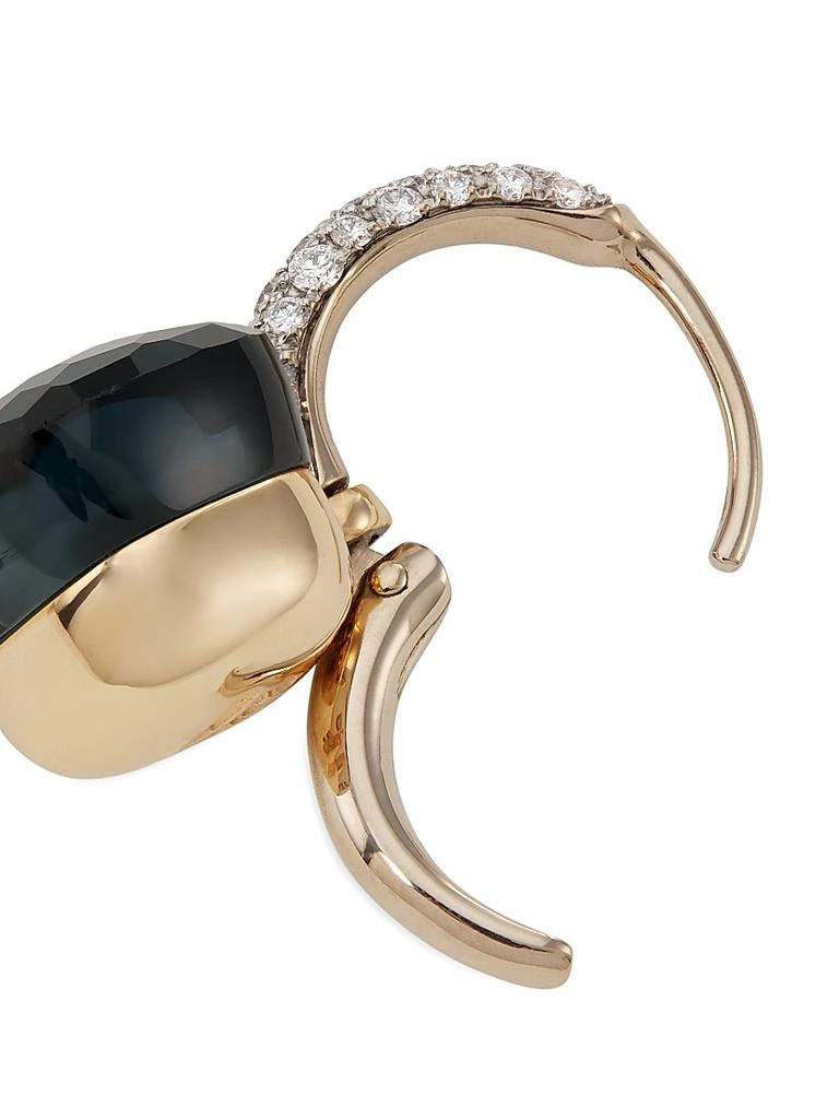 Pomellato Nudo Two-Tone 18K Gold, London Blue Topaz 
Diamond Earrings 3