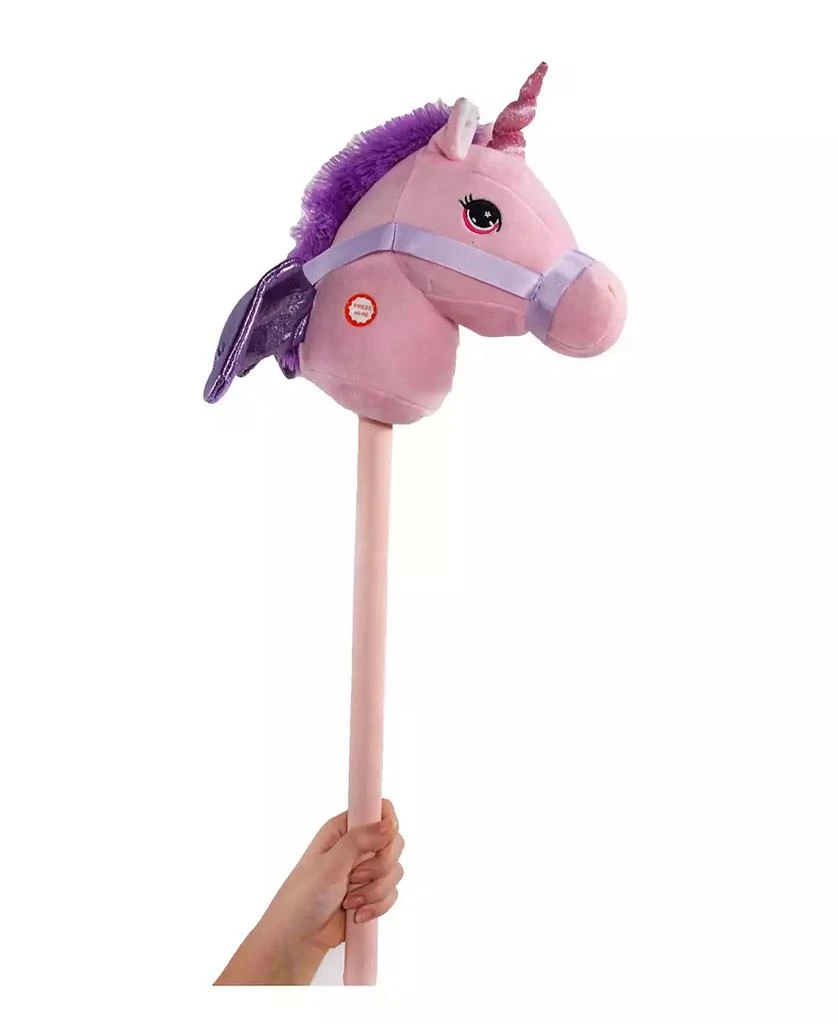 First and Main Ponyland Giddy-Up Fantasy 28" Stick Horse Plush, Unicorn with Sound 1
