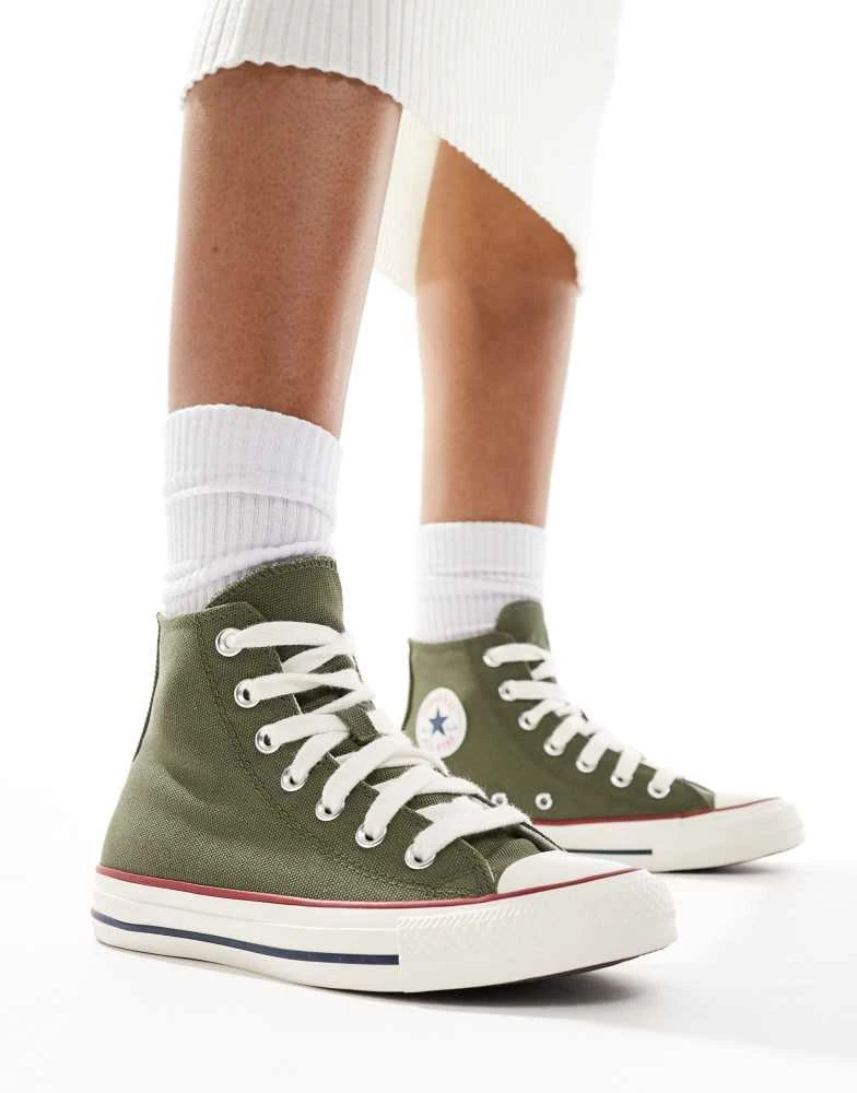 Converse Converse Chuck Taylor All star Hi trainers with chunky laces in green 5