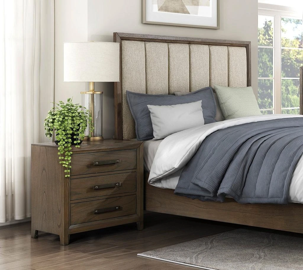 Simplie Fun Dark Walnut Finish Nightstand of 3 Drawers Classic Design Bedroom Furniture 1pc 4