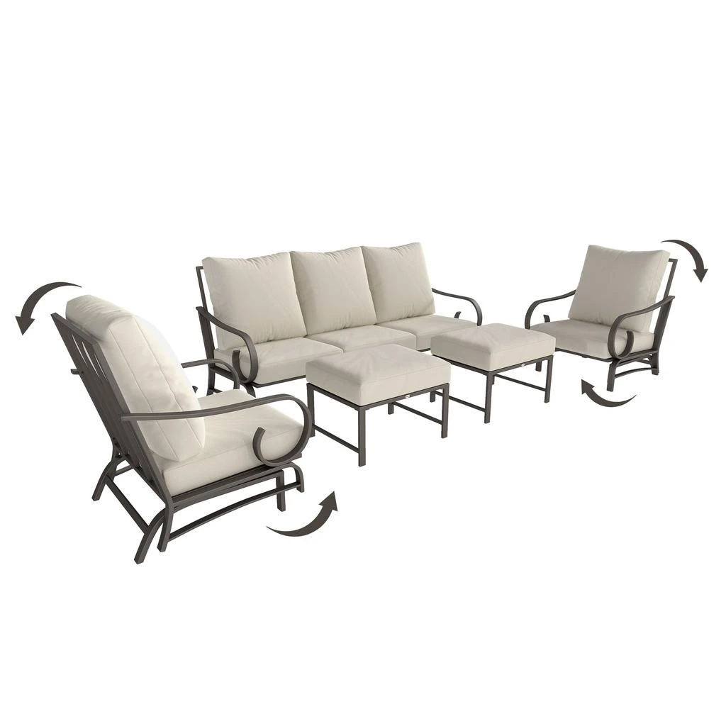 Hivvago 5 Piece Patio Furniture Set with Rocking Chairs