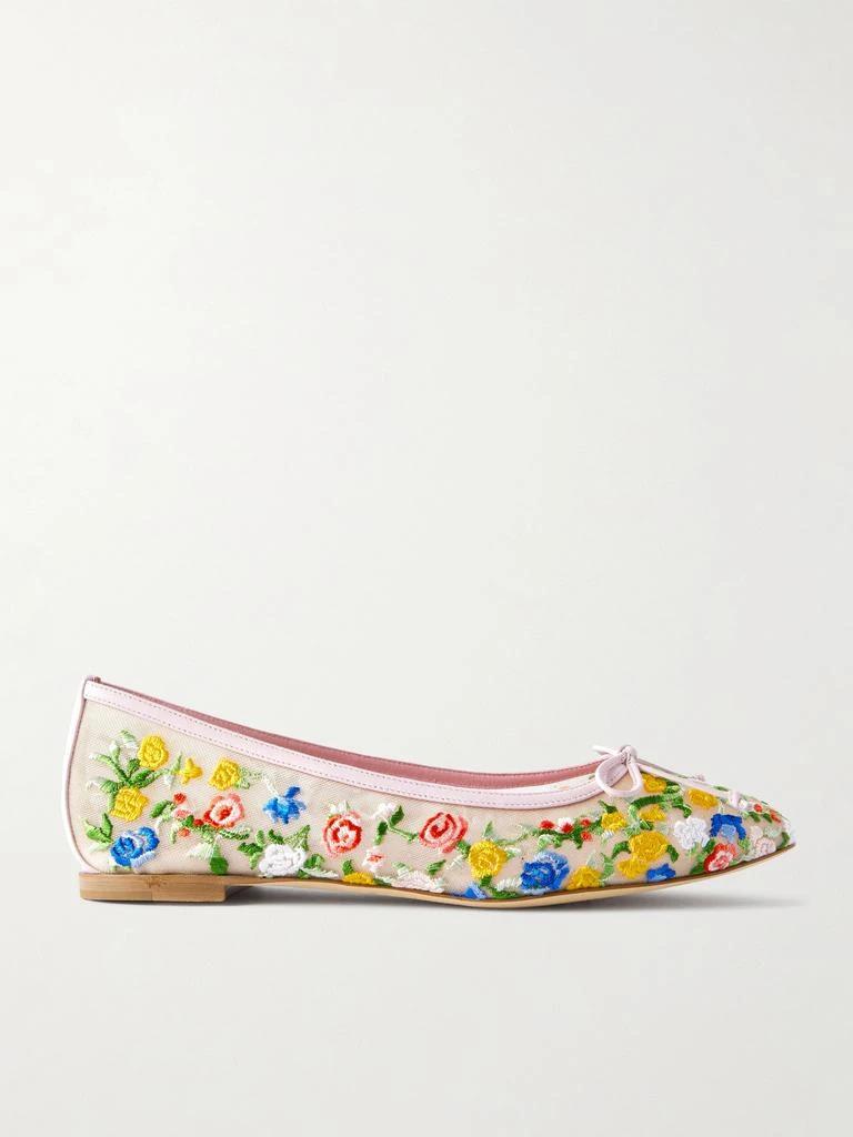 Manolo Blahnik Verdino 刺绣网布芭蕾平底鞋  - IT41.5 1