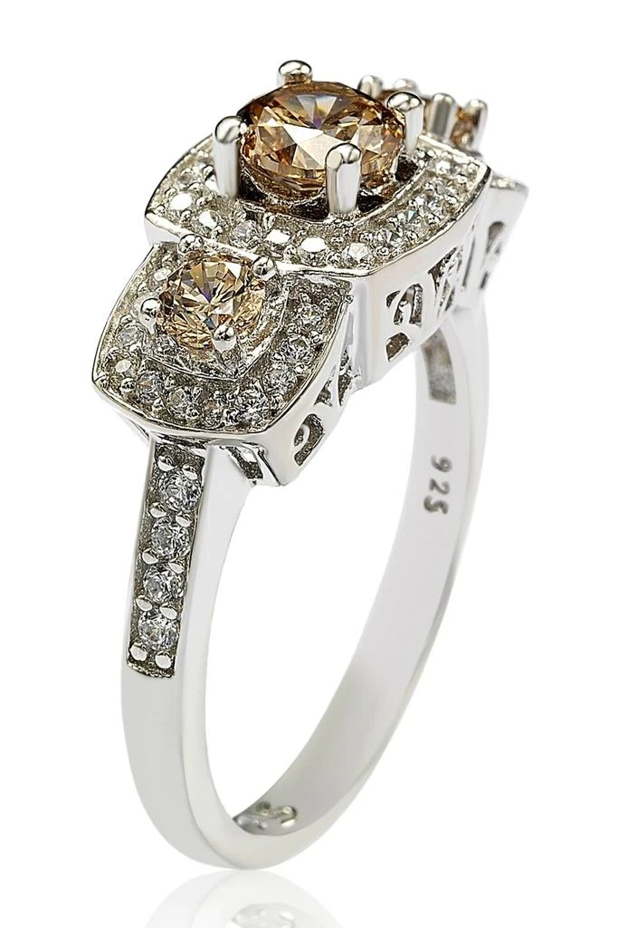 Suzy Levian Sterling Silver Chocolate CZ Engagement Ring 4