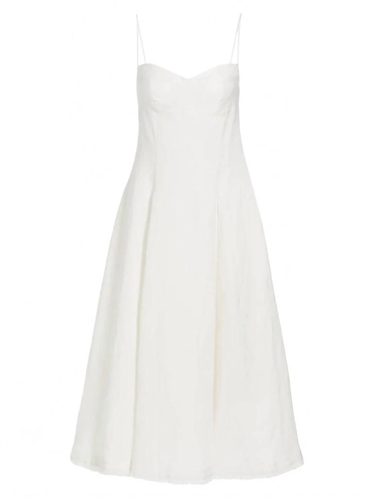 SIMKHAI Analise Bustier Midi Dress In White 4