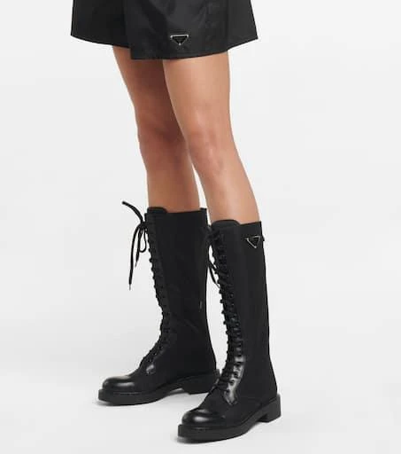 Prada Re-Nylon and leather knee-high boots 4
