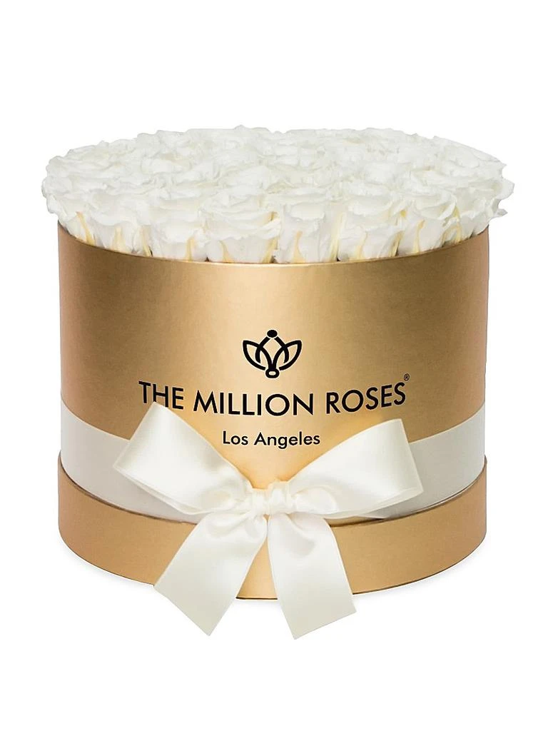 The Million Roses White Roses In Supreme Gold Box