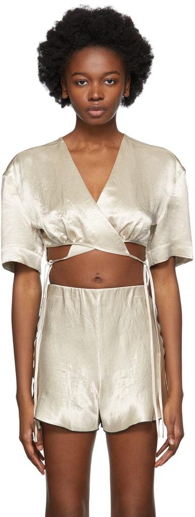 Yuzefi SSENSE Exclusive Beige Wrap Top T-Shirt