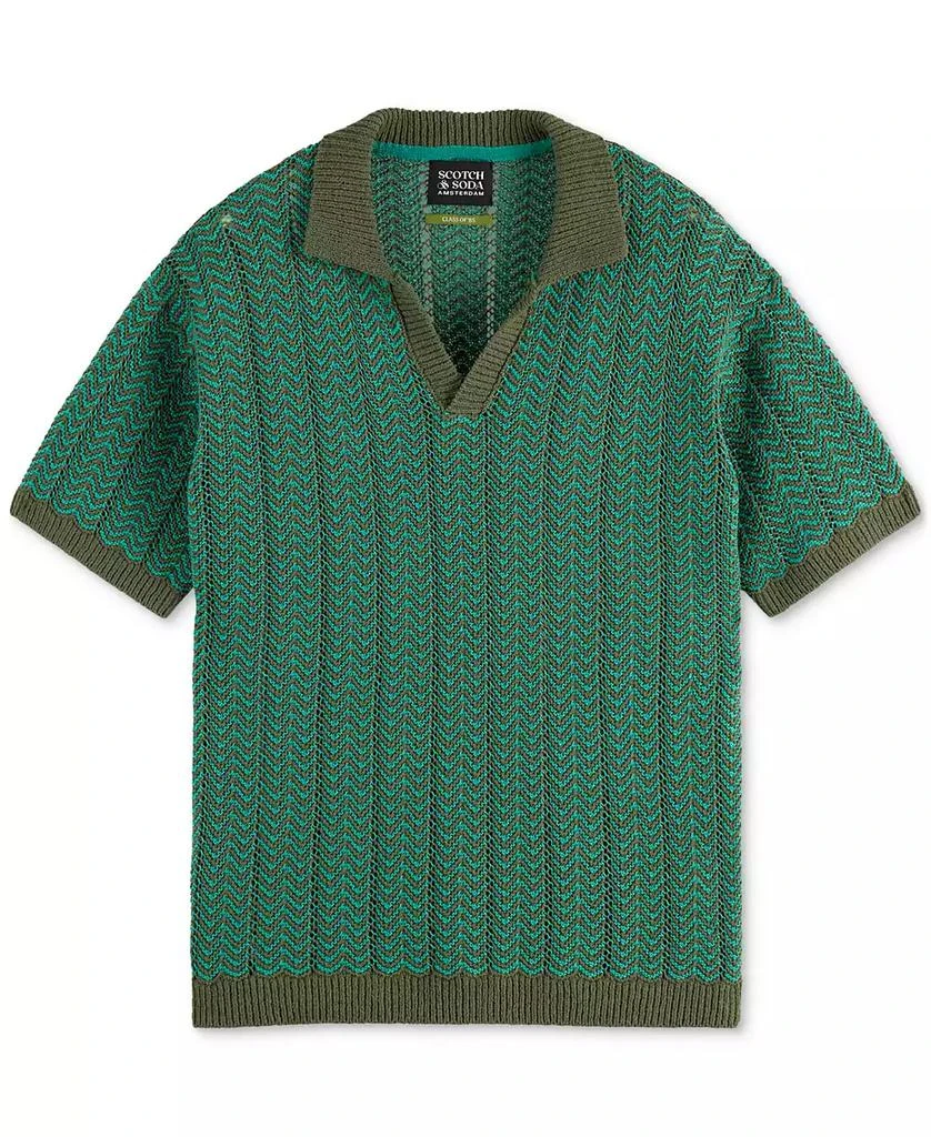 Scotch & Soda Men's Structured Knit Sweater Polo Shirt 5