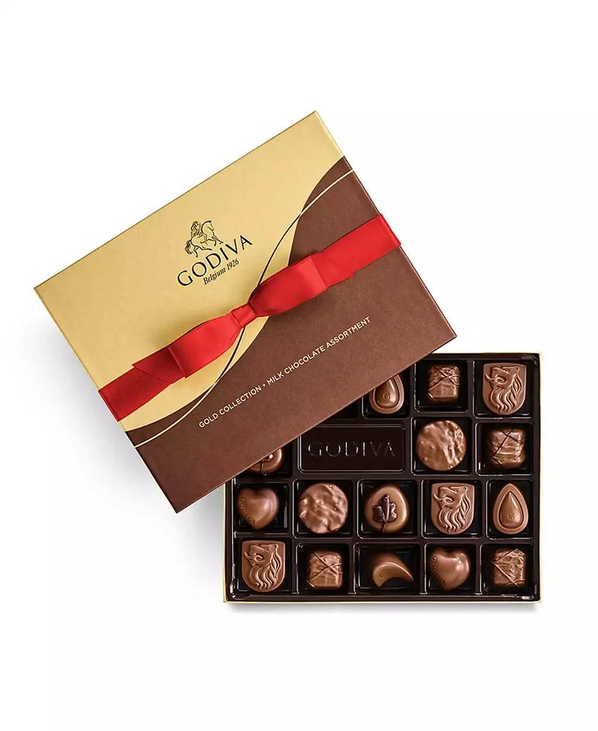 Godiva Assorted Milk Chocolate Gift Box, Red Ribbon, 18 Piece 1