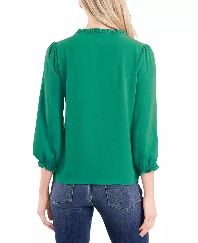 CeCe Women's Ruffled Button Front 3/4-Sleeve Blouse 2