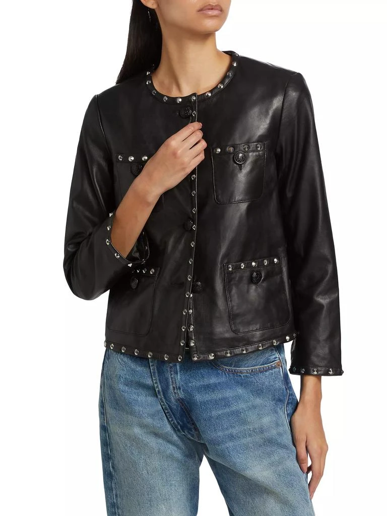 R13 Leather Slouch Studded Jacket 3