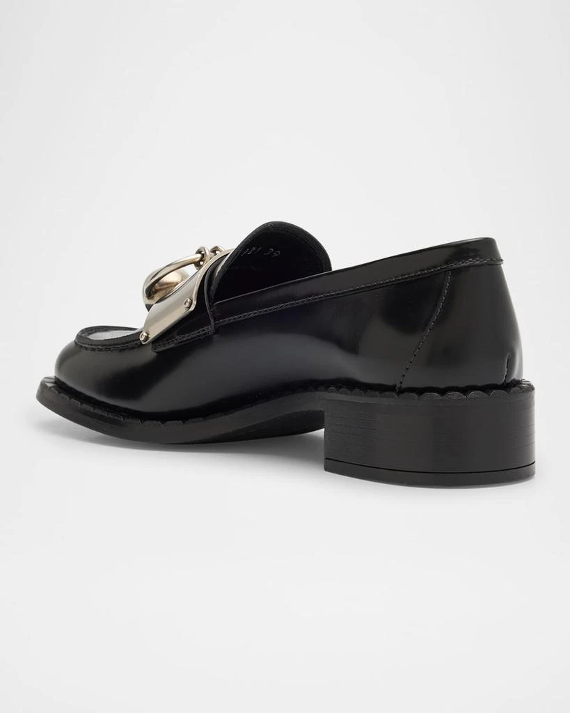 Prada Brushed Leather Ball Chain Loafers 4