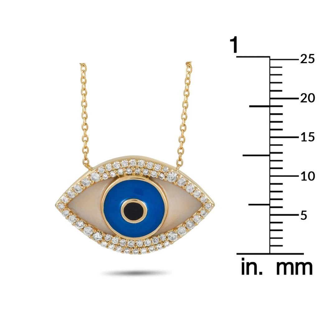 Non Branded 14K Yellow Gold 0.38 ct Diamond Eye Necklace 4