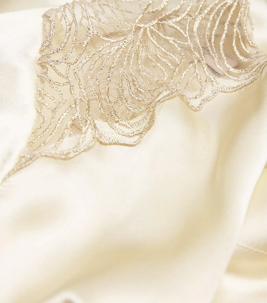 GILDA & PEARL Silk Lace-Trim Short Robe 5