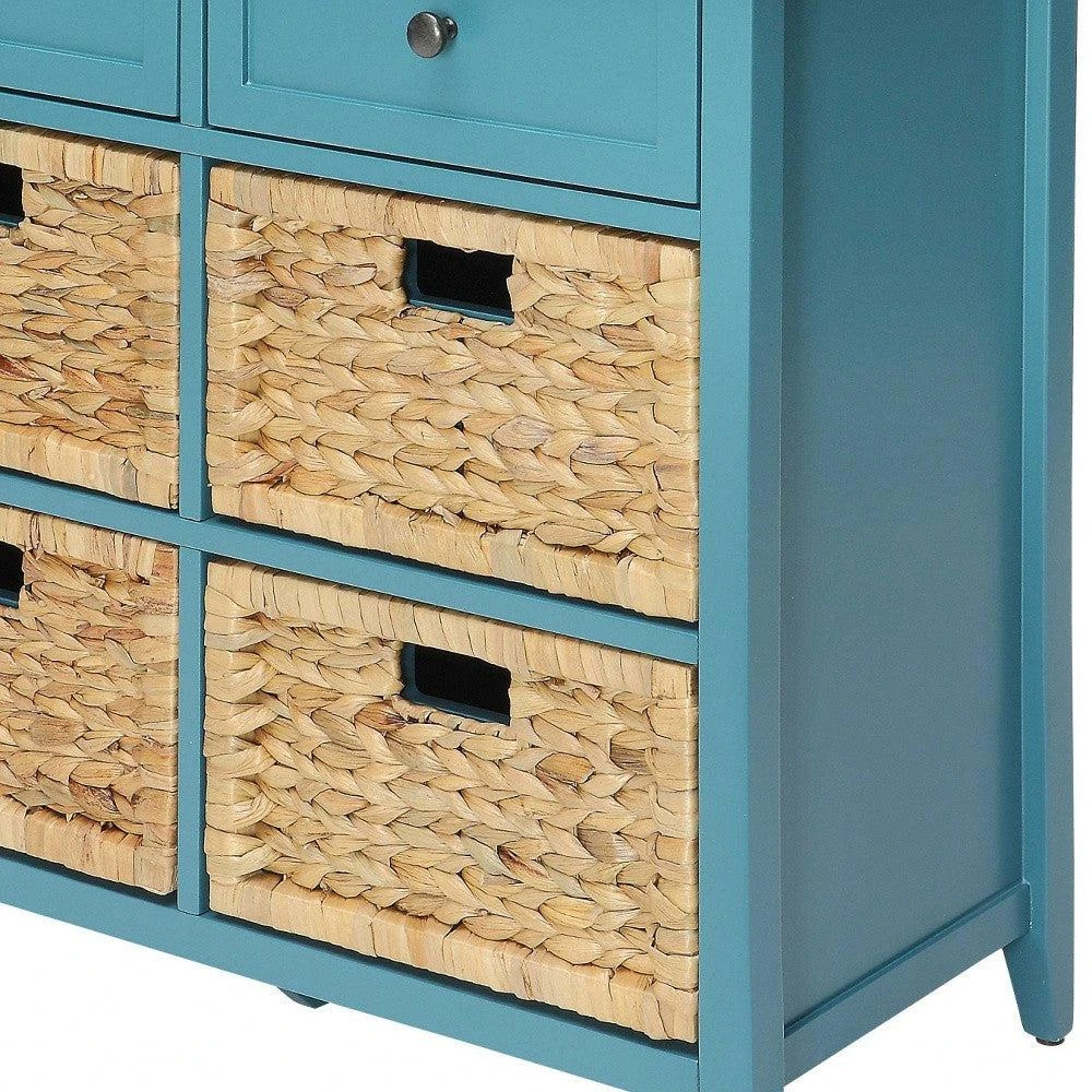 Hivvago Pop Of Color Teal Accent Chest With Storage 3