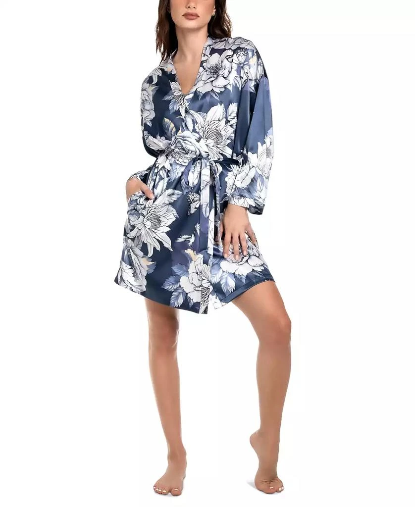 Linea Donatella Women's Flying Garden Satin Wrap Robe 1