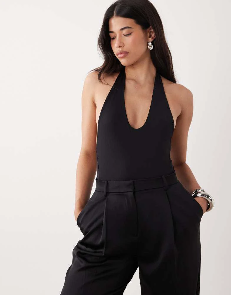 ASOS ASOS DESIGN Scoop polyamide bodysuit in black