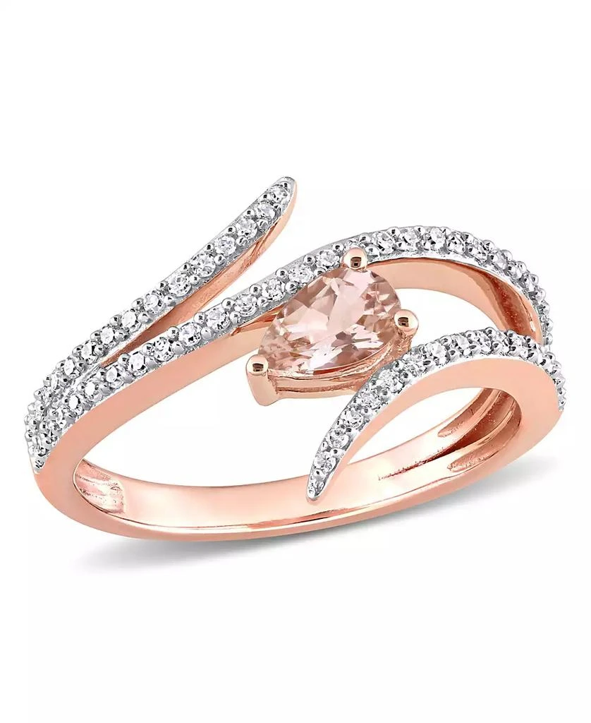Macy
s 10K Rose Gold Morganite and Diamond Open Wrap Ring