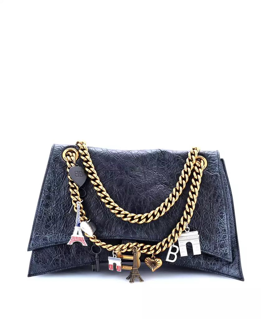 Pre-Owned Balenciaga Medium Crush Charm Chain Flap Bag Leather
