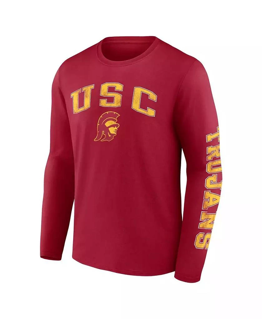 Fanatics Men's Cardinal USC Trojans Distressed Arch Over Logo Long Sleeve T-shirt 3